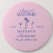 Bikinis and martinis Elegant vintage bachelorette 缶バッジ (正面)