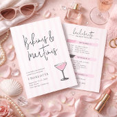 Bikinis and Martinis Pink Bachelorette Weekend Inv 招待状
