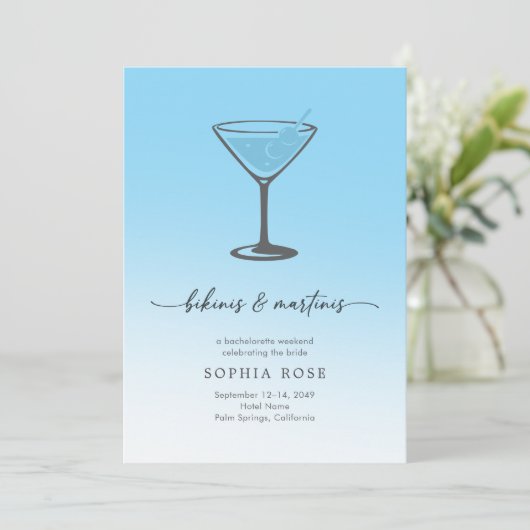 Bikinis and Martinis Tropical Bachelorette Weekend 招待状 (スタンド正面)