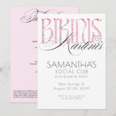 Bikinis & Martini Beach Bach Tropical Bachelorette 招待状 (正面/裏面)