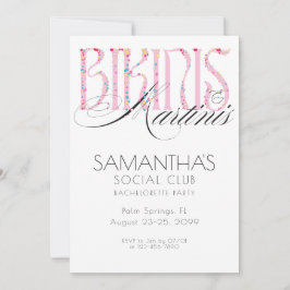 Bikinis & Martini Beach Bach Tropical Bachelorette 招待状