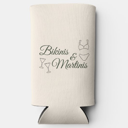 Bikinis & Martinis Bachelorette Weekend スリム缶クーラー (正面)