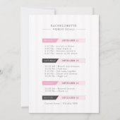 Bikinis & Martinis Bachelorette Weekend Itinerary 招待状 (裏面)
