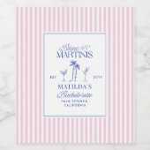 Bikinis & Martinis Bachelorette Wine Bottle Label ワインラベル (シングルラベル)