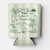Bikinis & Martinis Beach Bachelorette Party Favor 缶クーラー (正面)