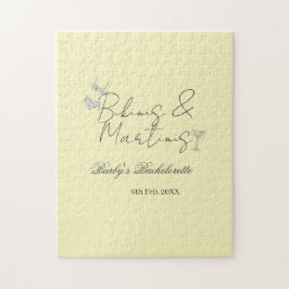 Bikins & Martinis bachelorette party yellow retro ジグソーパズル