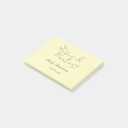 Bikins & Martinis bachelorette party yellow retro ポストイット (アングル)