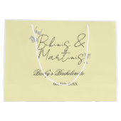 Bikins & Martinis bachelorette party yellow retro ラージペーパーバッグ (裏面)