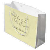 Bikins & Martinis bachelorette party yellow retro ラージペーパーバッグ (裏面アングル)