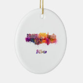 Bilbao skyline in watercolor セラミックオーナメント (右)