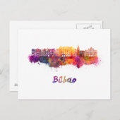 Bilbao skyline in watercolor ポストカード (正面/裏面)