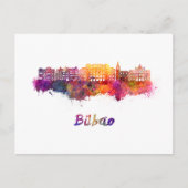 Bilbao skyline in watercolor ポストカード (正面)