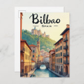 Bilbao Spain Art Vintage Travel ポストカード (正面/裏面)