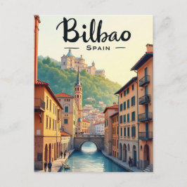 Bilbao Spain Art Vintage Travel ポストカード