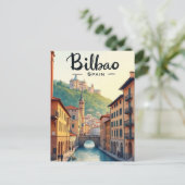 Bilbao Spain Art Vintage Travel ポストカード (スタンド正面)
