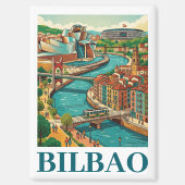 Bilbao Spain Travel - Colorful Architecture マグネット (正面)