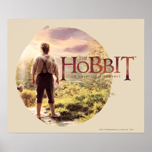 BILBO BAGGINS™バック付きホビットロゴ ポスター (正面)
