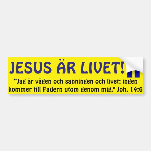 Bildekal, Sverige, Jesus är Livet. バンパーステッカー (正面)