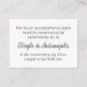 Bilingual Black Script Temple Sealing Invitation エンクロージャーカード (裏面)