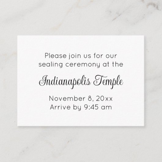 Bilingual Black Script Temple Sealing Invitation エンクロージャーカード (正面)