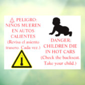 Bilingual Car Safety Sticker Warning  ウィンドウサイン (シート3)