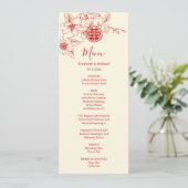 BILINGUAL Magnolia Chinese Wedding Menu Card 招待状 (スタンド正面)