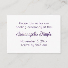 Bilingual Purple Script Temple Sealing Invitation エンクロージャーカード