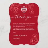 Bilingual Vietnamese Wedding Red Thank You Card サンキューカード (正面)