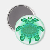 BILL ～緑の色合い、白～素晴らしデザイン マグネット (正面/裏面)