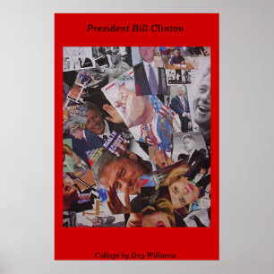 Bill Clinton大統領のコラージュ ポスター