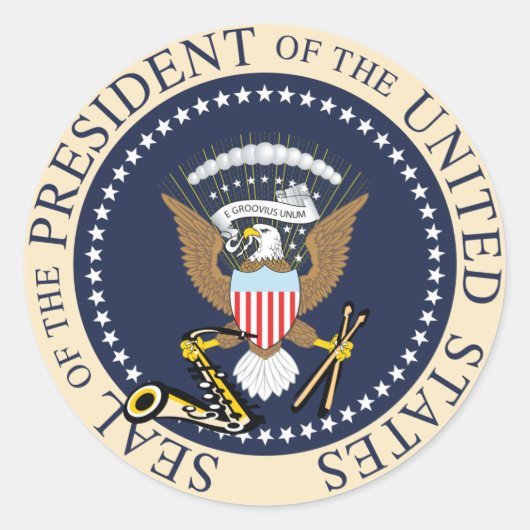 Bill Clinton : President Seal Sticker ラウンドシール (正面)