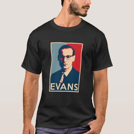 Bill Evans Hope Poster Sizes of Jazz History Tシャツ (正面)