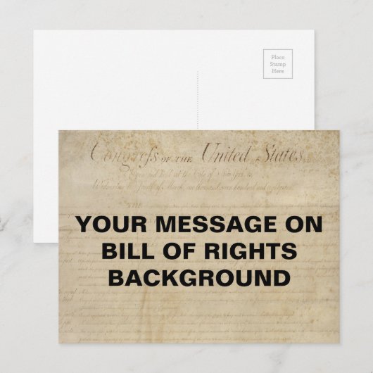 Bill of Rights Customizable Template Postcard ポストカード (正面/裏面)