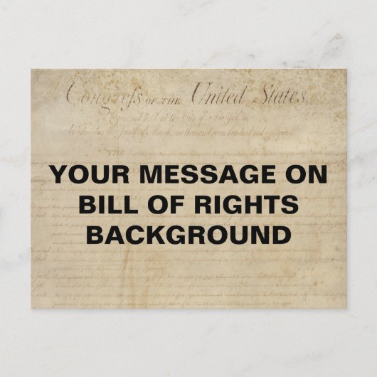 Bill of Rights Customizable Template Postcard ポストカード (正面)