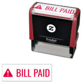 "BILL PAID" & Alertアイコンのラバースタンプ セルフインキングスタンプ (インサイチュ)