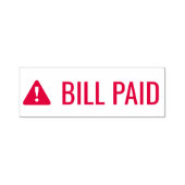 "BILL PAID" & Alertアイコンのラバースタンプ セルフインキングスタンプ (デザイン)