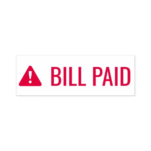 "BILL PAID" & Alertアイコンのラバースタンプ セルフインキングスタンプ (デザイン)