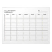 Bill Payment Calendar Planner ノートパッド (正面)