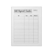 Bill Payment Tracker ノートパッド (回転)