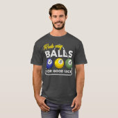 Billard Biliard Pool Snooker Rub my Balls Gift Tシャツ (正面フル)