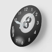 billards 8の球 ラウンド壁時計 (傾斜)