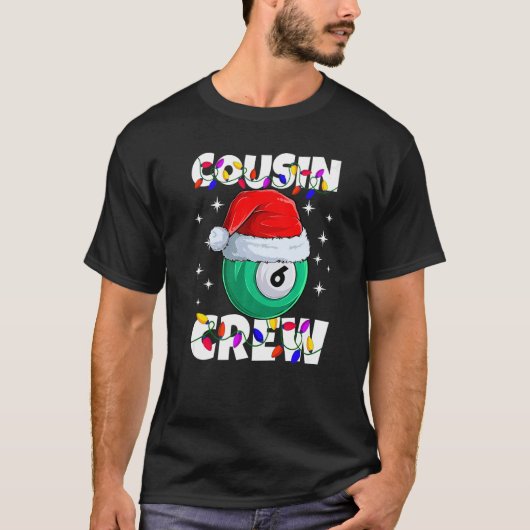 Billiard 6 Ball Play Pool Cousin Crew Christmas Li Tシャツ (正面)