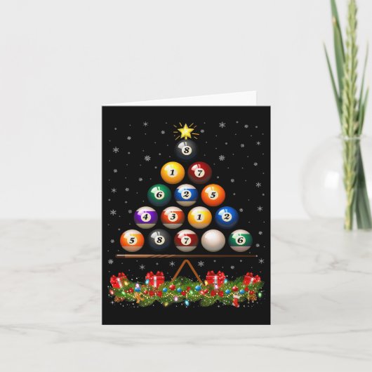 Billiard Ball Christmas Tree Lights Ol Billiards X カード (正面)