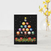Billiard Ball Christmas Tree Lights Ol Billiards X カード (黄色い花)