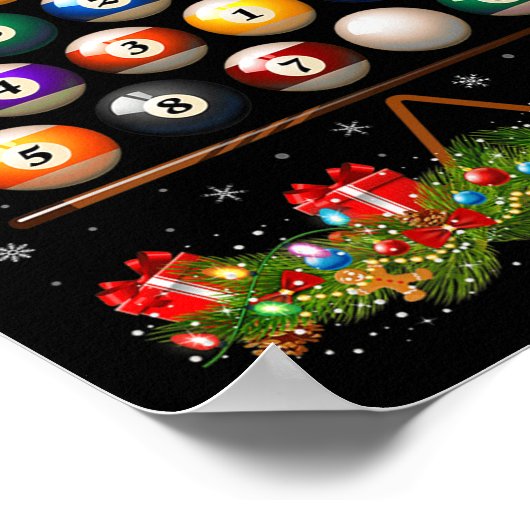 Billiard Ball Christmas Tree Lights Ol Billiards X ポスター (角)