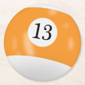 Billiard Ball Number 13 ラウンドペーパーコースター (正面)