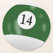 Billiard Ball Number 14 ラウンドペーパーコースター (正面)