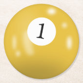 Billiard Ball Number 1 ラウンドペーパーコースター (正面)