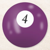 Billiard Ball Number 4 ラウンドペーパーコースター (正面)