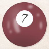 Billiard Ball Number 7 ラウンドペーパーコースター (正面)